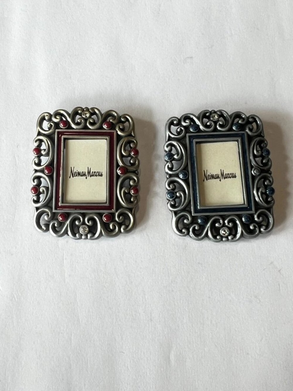 Jay Strongwater Mini Picture Frames / Clips Red & Blue
